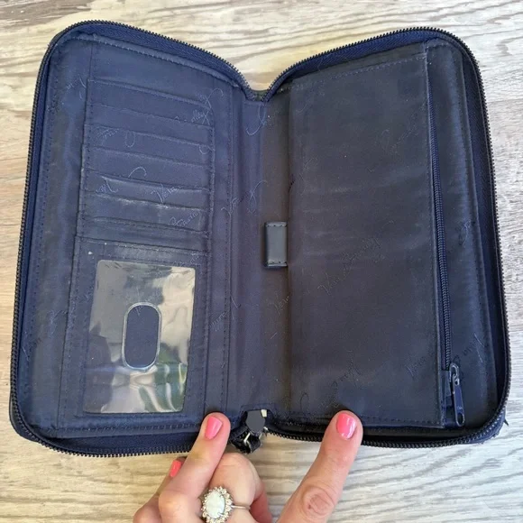 Vera Bradley Rio Stripe Colorful Floral Zip Wallet - Picture 5 of 6